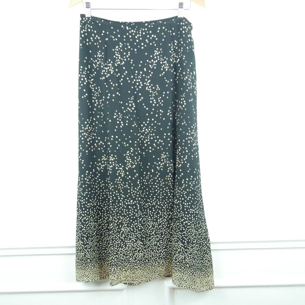 Vintage 8 Maxi Skirt Y2K Silk Chiffon Polka Dot Whimsigoth Dainty Feminine Fairy